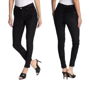 Ted Baker London Dehbra Zebra Printed Skinny Jeans Black Velvet 28 x 28 NEW